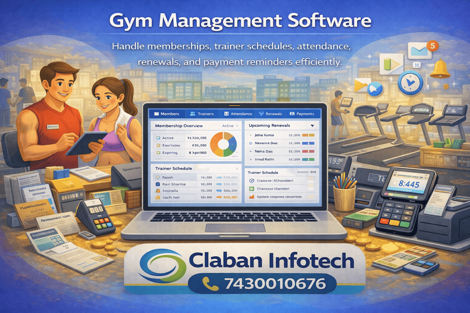 Gym management software for memberships and training